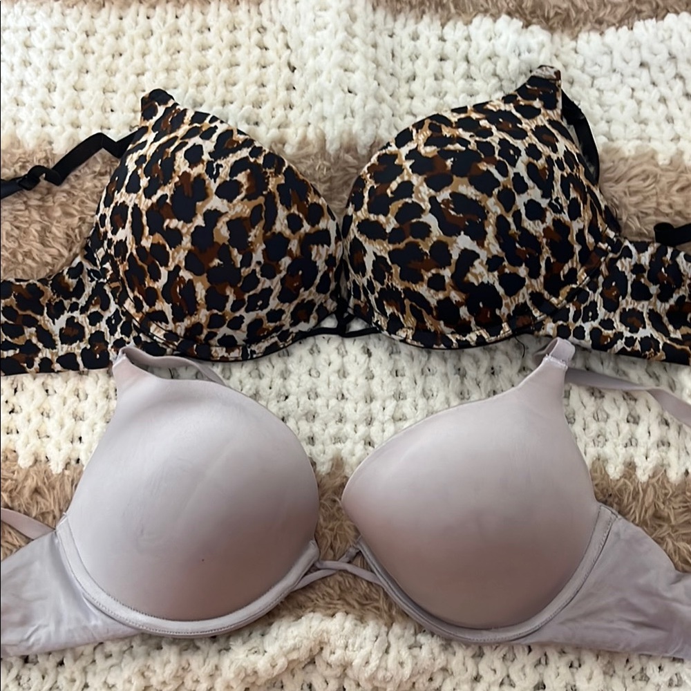 Brown and Cream Animal Print Bra Set